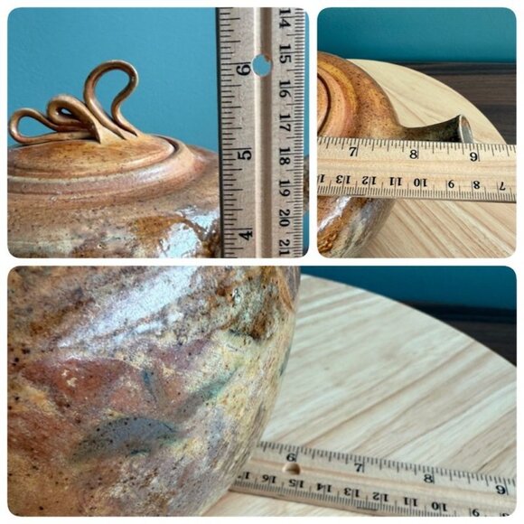 Vintage Raymond Gallucci Artisan Ceramic Teapot Swirl w/Lid Design Signed - Picture 10 of 10